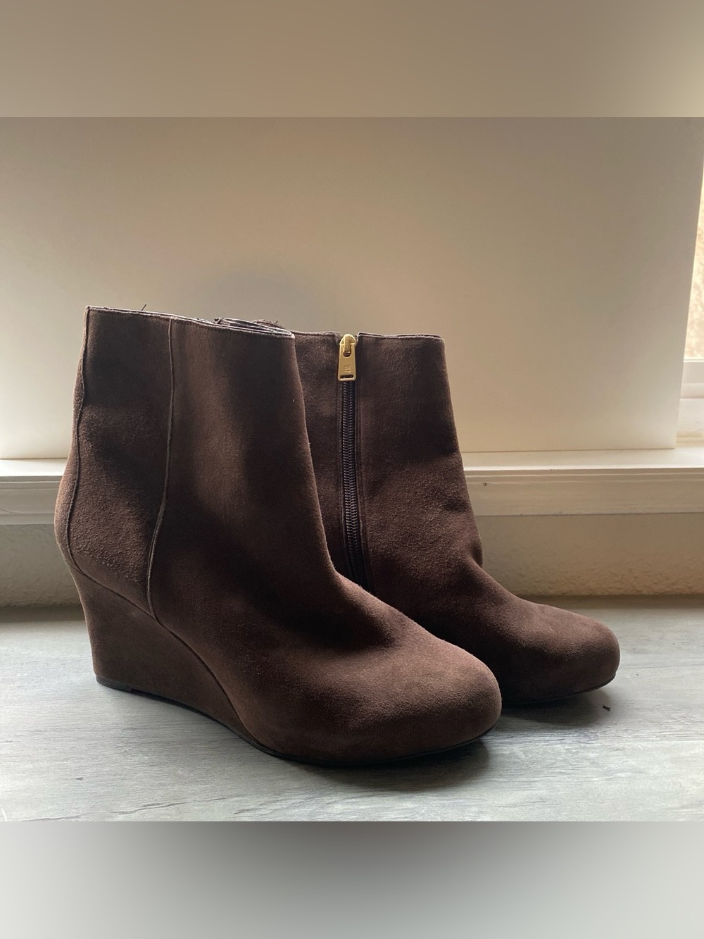 Rockport Brown Suede Wedge Ankle Boots